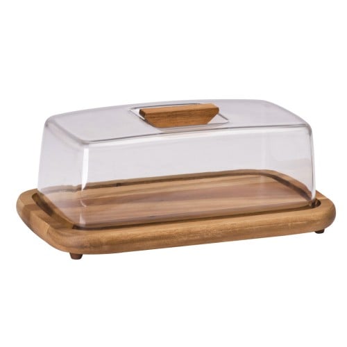 قاعدة خشب بغطاء شفاف مستطيل 12*17.5*30.5 سم