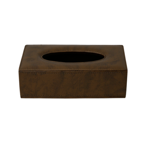 علبة مناديل جلد بني 11*23 سم