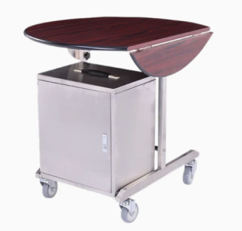 عربة خدمة الغرف + سخان خدمة الغرف فضي