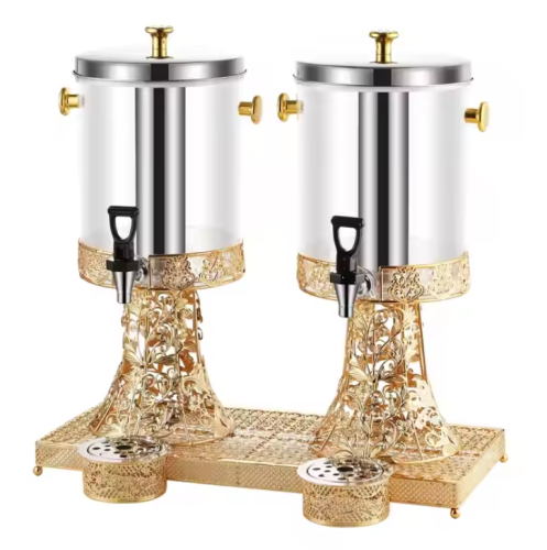 موزع عصير  دبل 16 لتر قاعدة مزخرفة ذهبي