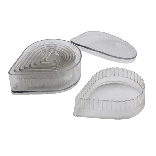 طقم قطاعة عجين بلاستيك قطرة مموج 7 قطعة