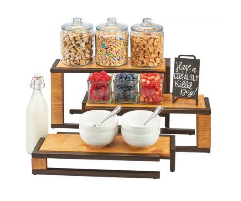 استاند بوفية خشبي مستطيل 3 دور