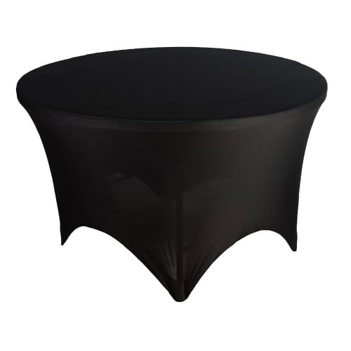 مفرش طاولة استريتش دائري / اسود