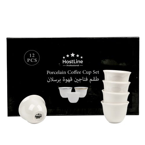 طقم 12 فنجان قهوة عربي بورسلين