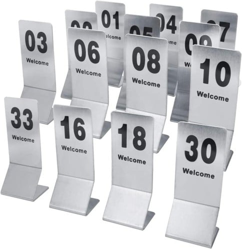 قواعد ارقام طاولات استيل من 1 - 50