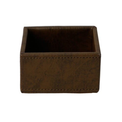 سكرية جلد بني 9*7*5 سم