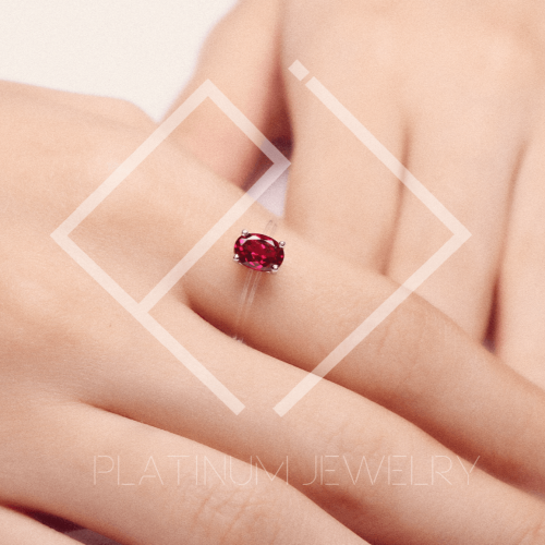 خاتم شفاف ذهب و حجر روبي