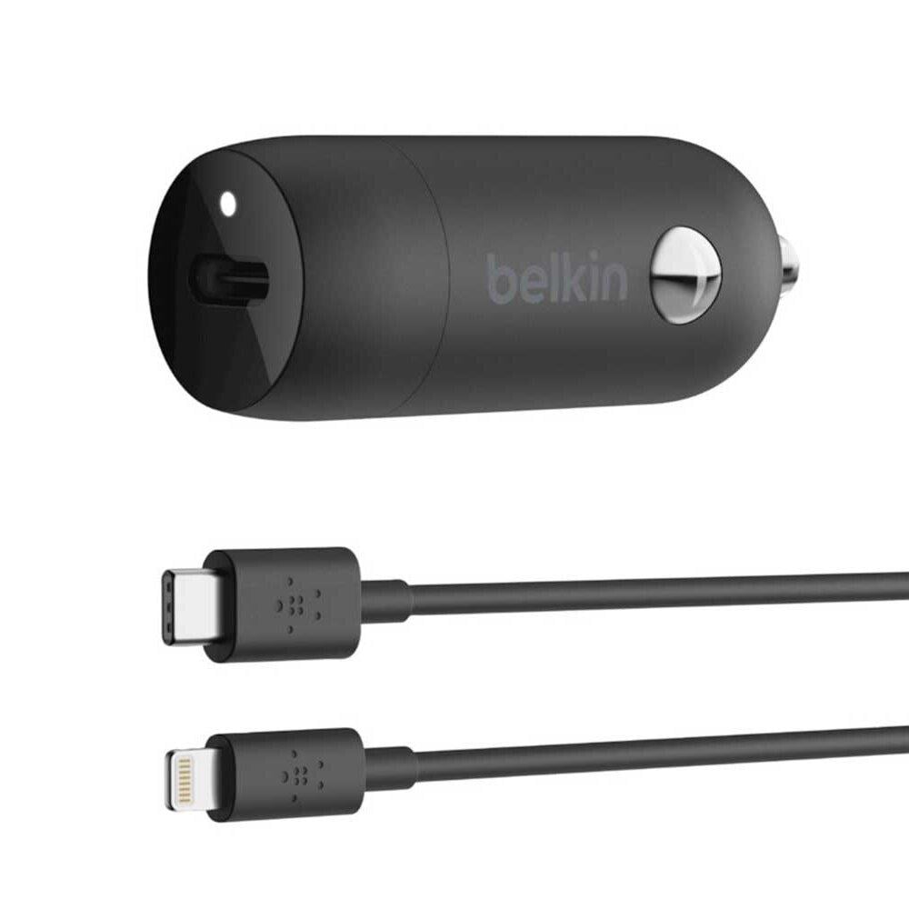 Belkin BoostCharge 30W USB-C Car Charger USB-C to Lightning cable