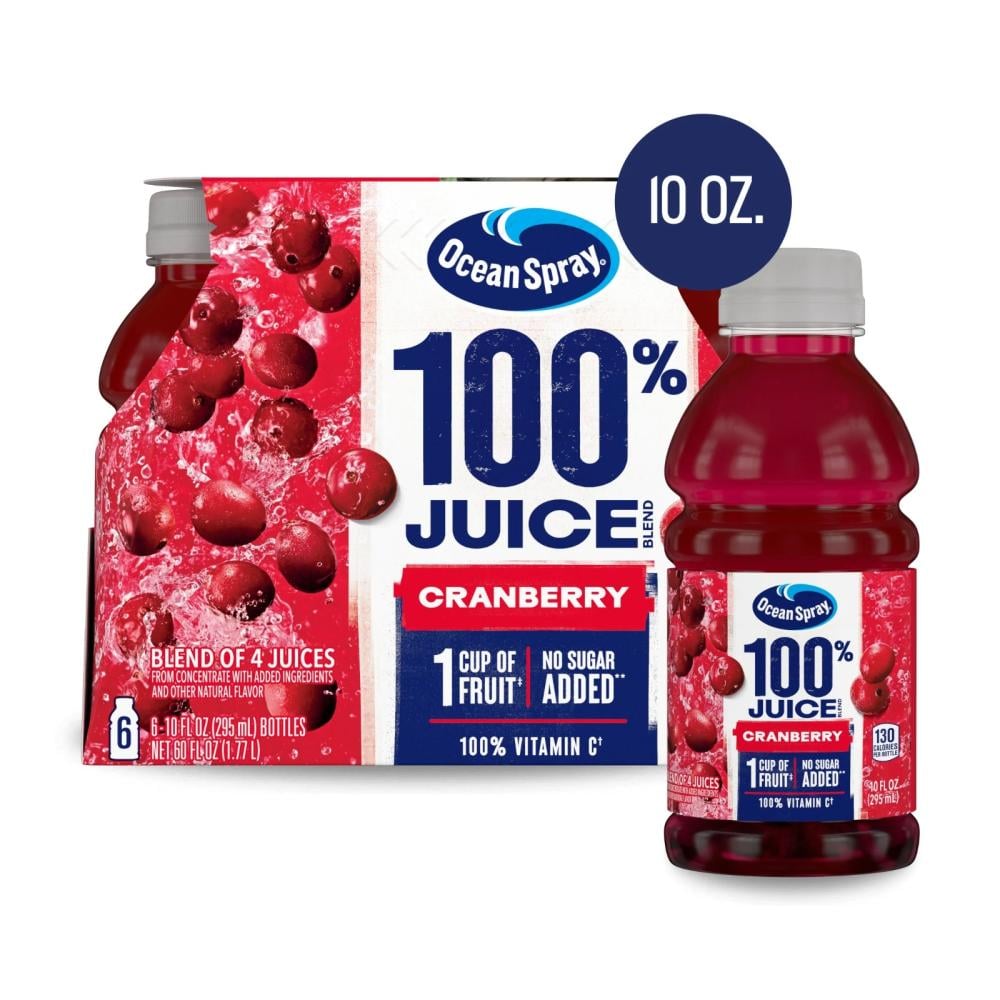 اوشن سبراي 100% عصير التوت البري خالي من السكر من (Ocean Spray) 295 مل