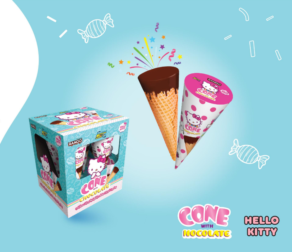 هالو كيتي بسكويت كورنيت بالشوكولاتة 4*20g