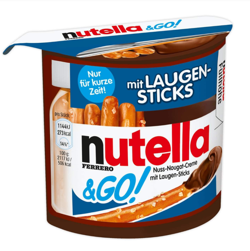 أصابع نوتيلا آند جو بريتزل 54 جرام/ أصابع بسكويت قابلة للدهن بالبندق