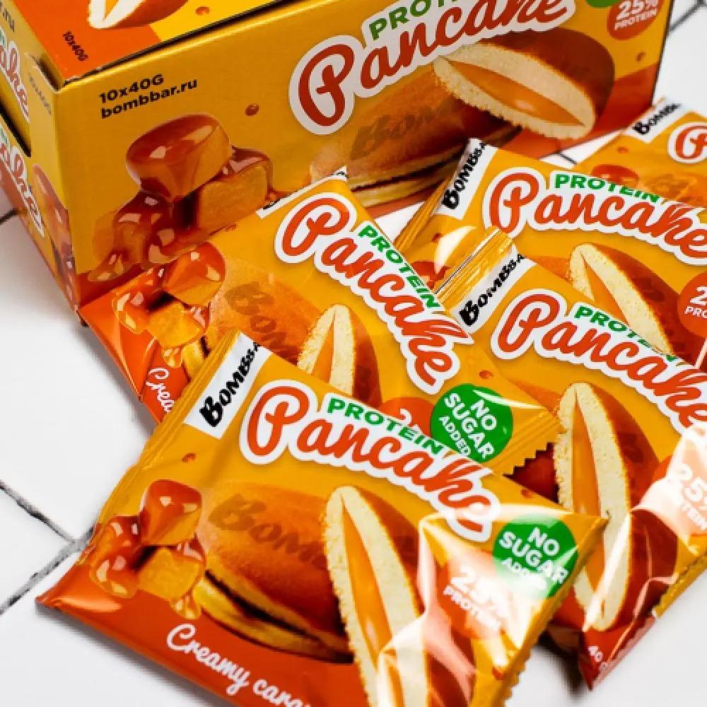بروتين بان كيك  بومبار مع حشوة الكراميل 40 جم