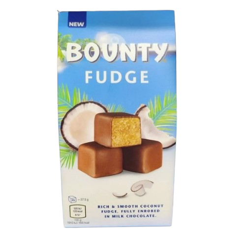 باونتي (Bounty) فودج  حلوى جوز الهند المجفف مغطى بشوكولاتة الحليب الغنية والسلسة 110 جم