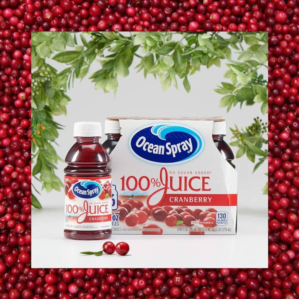اوشن سبراي 100% عصير التوت البري خالي من السكر من (Ocean Spray) 295 مل