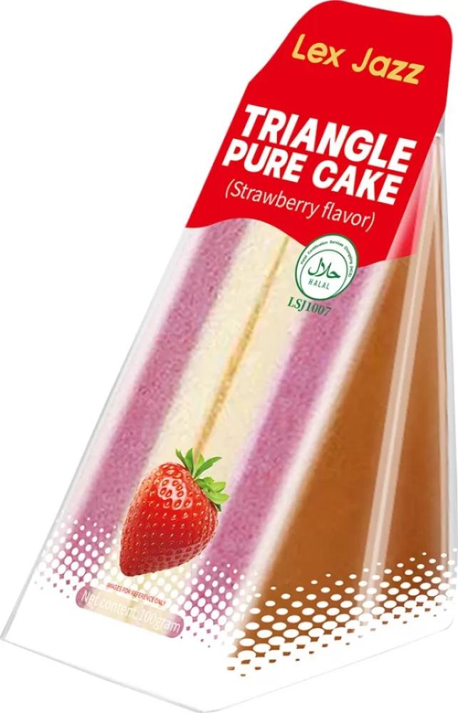 كعكة بيور مثلثة بنكهة الفراولة من ليكس جاز 100 جم– Lex Jazz