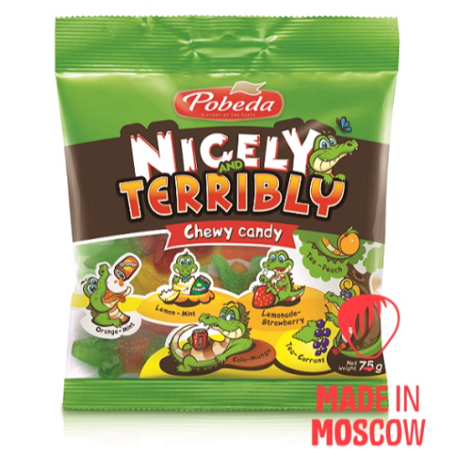 حلوى جيلي بنكهة الفواكه نيكلي 75جم من بوبيدا روسيا
