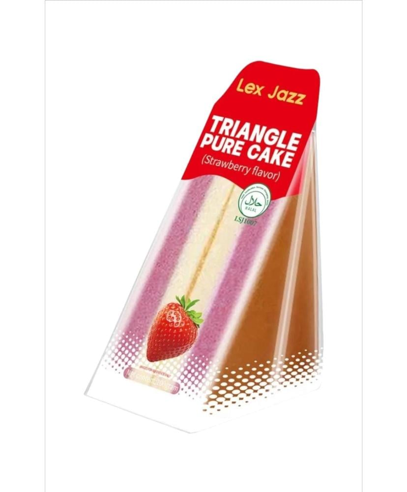 كعكة بيور مثلثة بنكهة الفراولة من ليكس جاز 100 جم– Lex Jazz