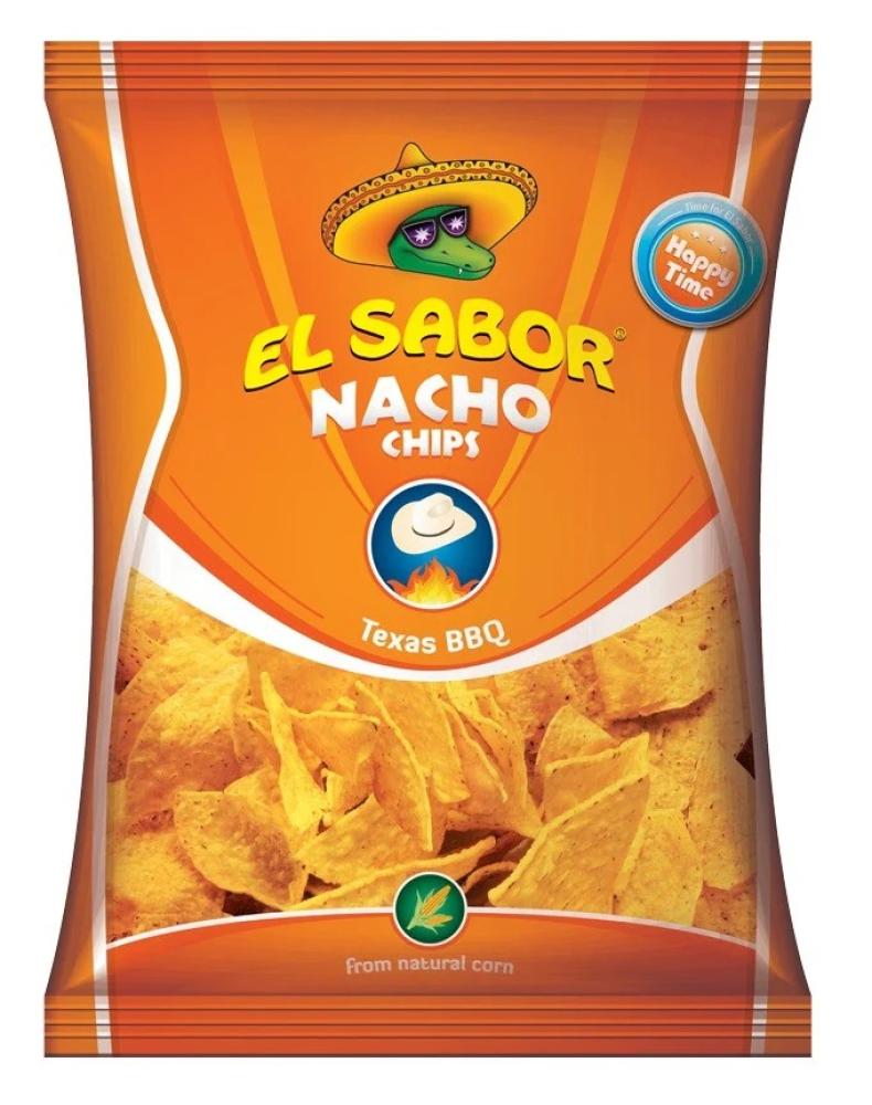 EL SABOR الصابور ناتشوز تكساس باربكيو 225 جم | El Sabor Nacho Chips Texas BBQ