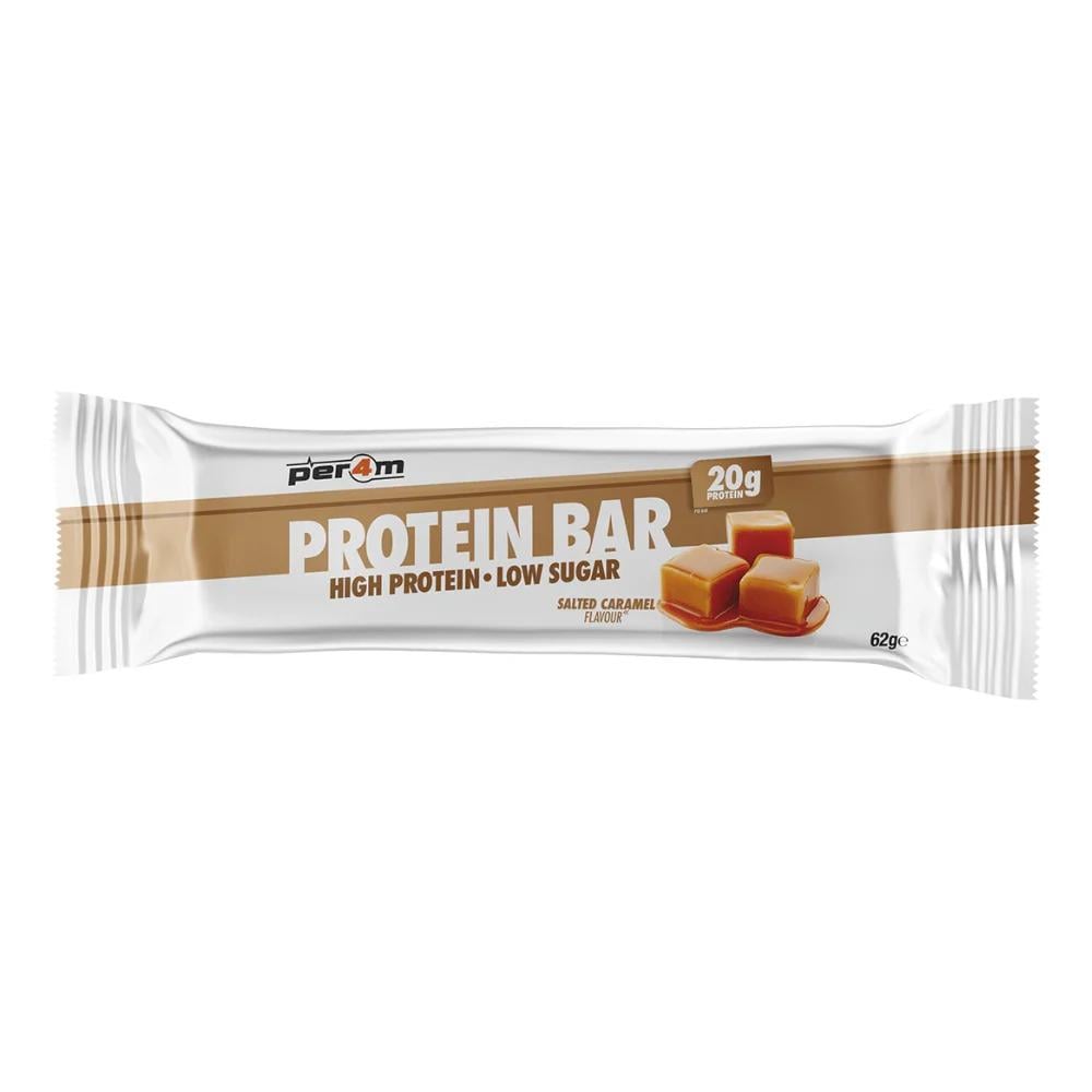 بروتين بار بنكهة الكراميل المملح 62 جم Per4m Protein Bar Salted Caramel