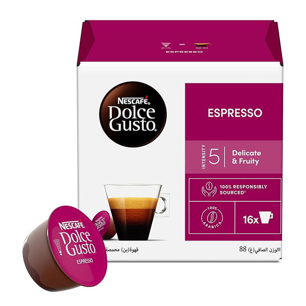 نسكافيه دولتشي جوستو كبسولات قهوة اسبريسو 16 كبسولة - 88 جرام