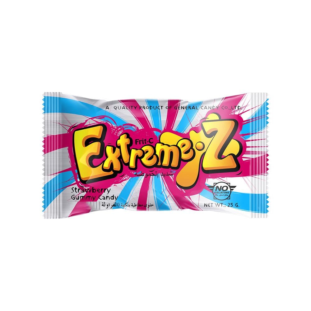 حلوى شرائط شديدة الحموضة اكستريم زد نكهة الفراولة - 25 جم Extreme Z