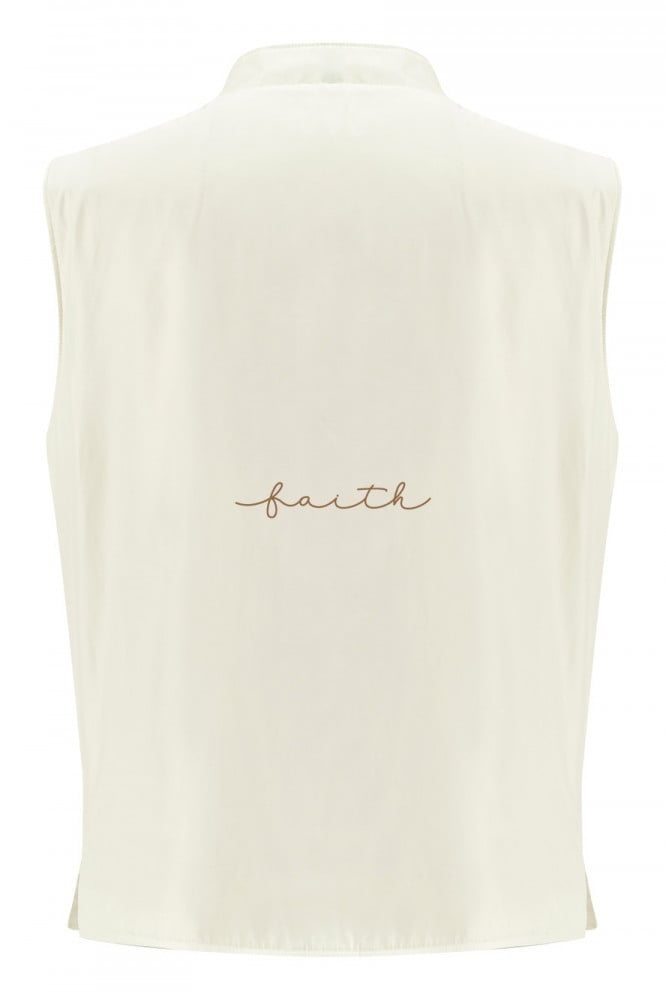 WHITE WATERPROOF BUTTON MEN VEST