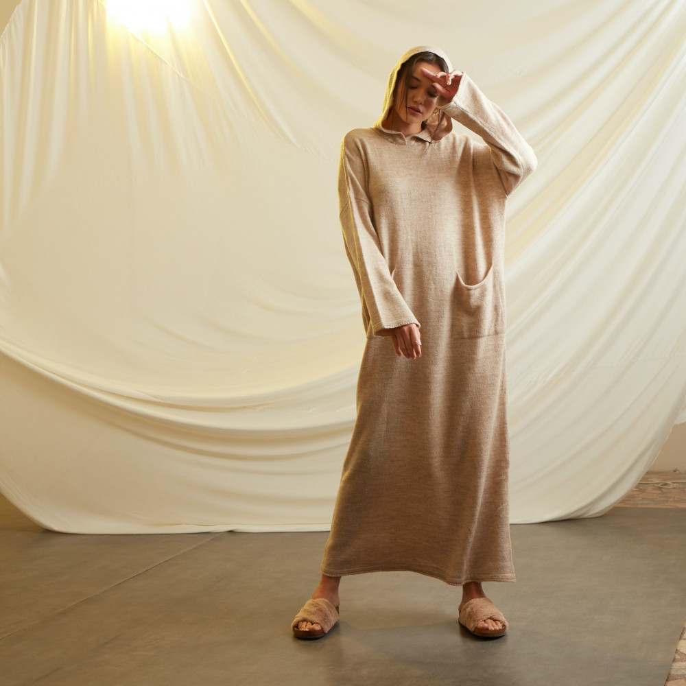 NUDE LOOSE FIT KNIT WOOL DRESS - FAITHFUL