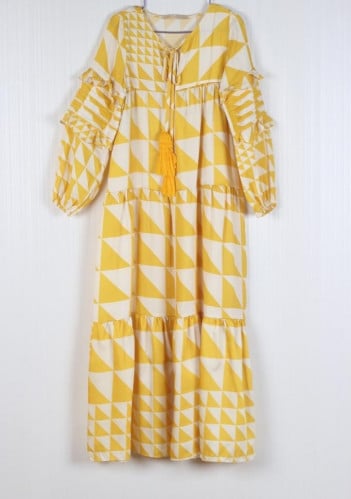 DAUGHTER DELILAH LONG DRESS YELLOW PYRAMID