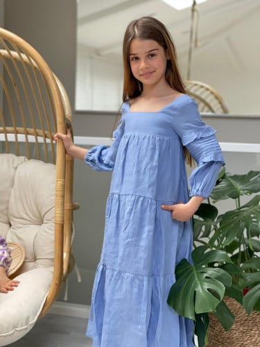 DAUGHTER VİCTORİA DRESS BLUE BEAT