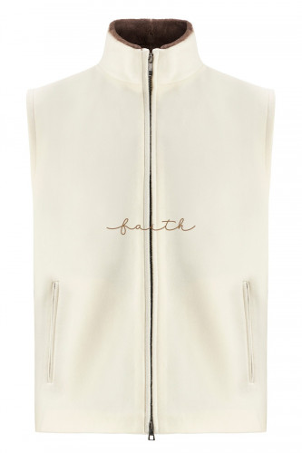 CASHMERE HARD MILLED ZIP VEST CASHMERE HARD MILLED ZIP VEST LIDNM