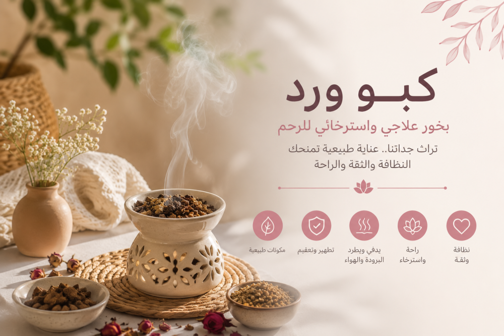 بخور علاجي واسترخائي للرحم يمنحك النظافة والثقة والراحة