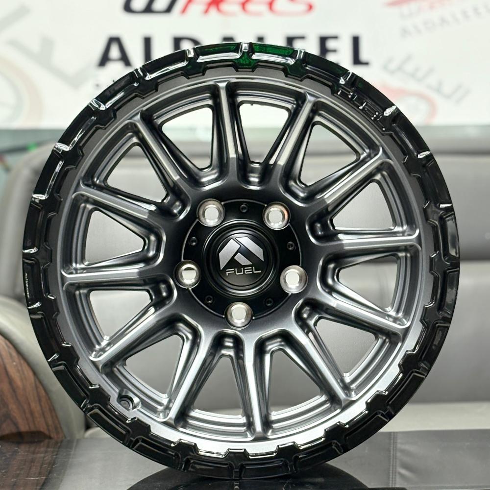 طقم 4 جنوط فيول FUEL اصليه مقاس 17 رانجلر 5مسمار