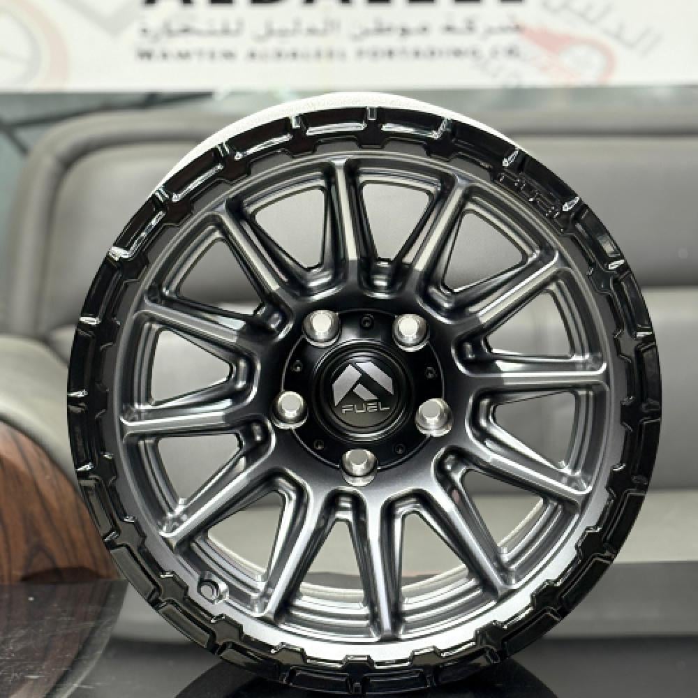 طقم 4 جنوط فيول FUEL اصليه مقاس 17 رانجلر 5مسمار