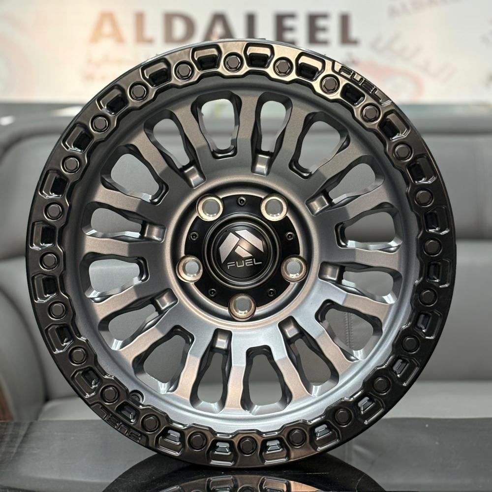 طقم 4 جنوط فيول FUEL اصليه مقاس 17 رانجلر 5مسمار