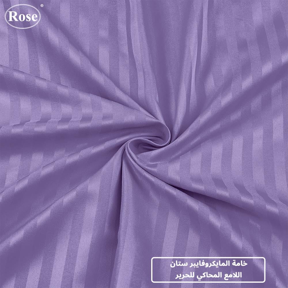 طقم شرشف روز "مزدوج" 200x200 سم مقلم - موف ليلك
