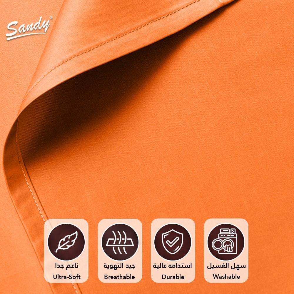 طقم شرشف ساندي ساده نفرين 200×200 سم - برتقالي