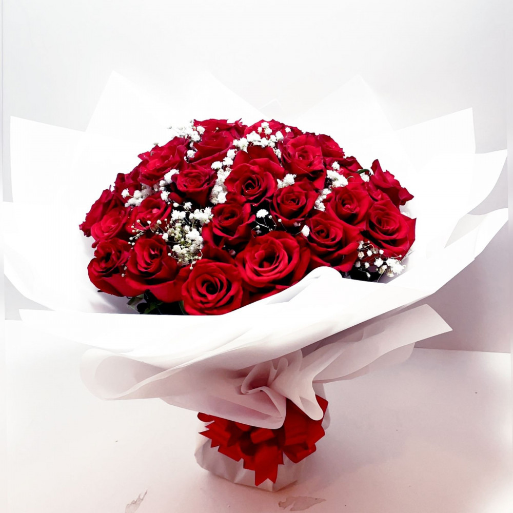 روز فالي - باقة ورد جوري طبيعي أحمر - روز فالي- محل تنسيق و توصيل باقات الورد و تغليف الهدايا بأقل الأسعار