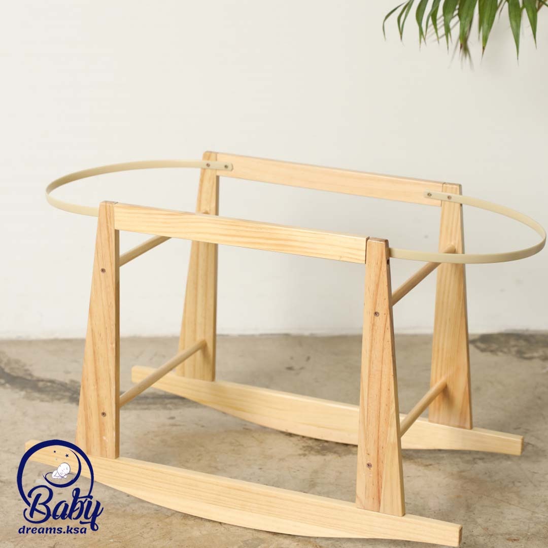 مهاد سلة موسى للأطفال مفرش بيج +استاند هزاز