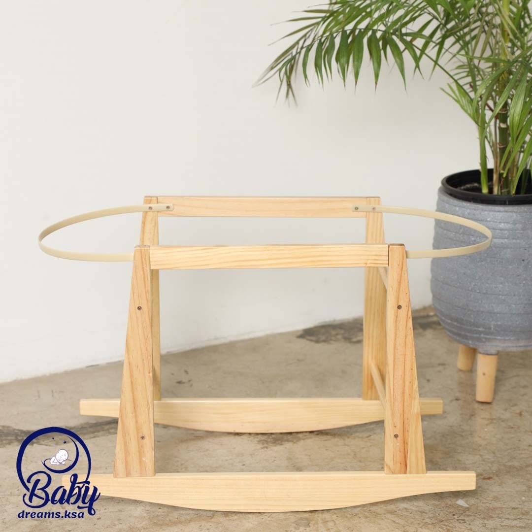 مهاد سلة موسى للأطفال مفرش بيج +استاند هزاز