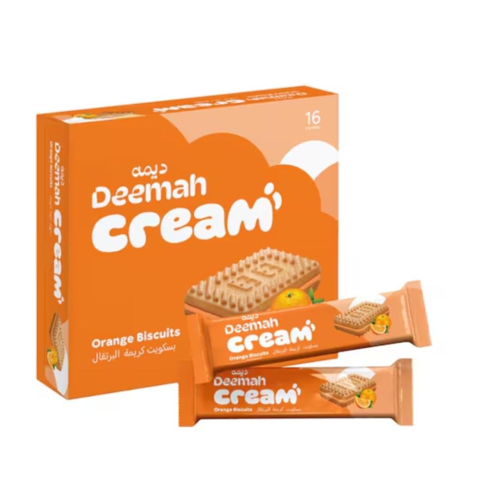 بسكويت محشو بالكريمة نكهة البرتقال ديمة 30غ علبة16