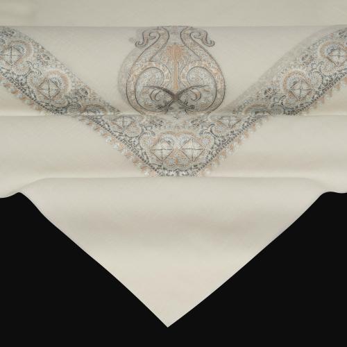 شال باشمينا ملكي فاخر - صوف كشميري 100% - بتصميم السيفين والنخلة