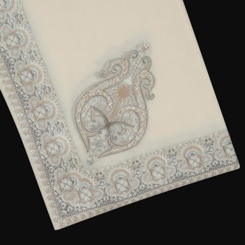 شال باشمينا ملكي فاخر - صوف كشميري 100% - بتصميم السيفين والنخلة