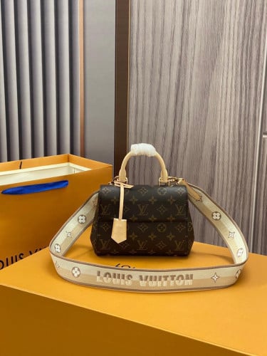 Louis Vuitton Monogram Cluny BB Creme & Coquelicot