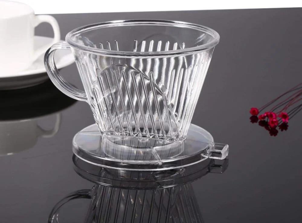 قمع V60 بلاستيك شبيه كاليتا بمقبض | مقاس 02