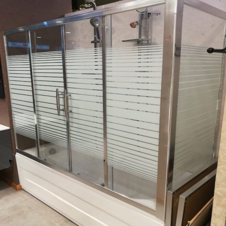 ستارة بانيو حرف L زجاج لفوق البانيو