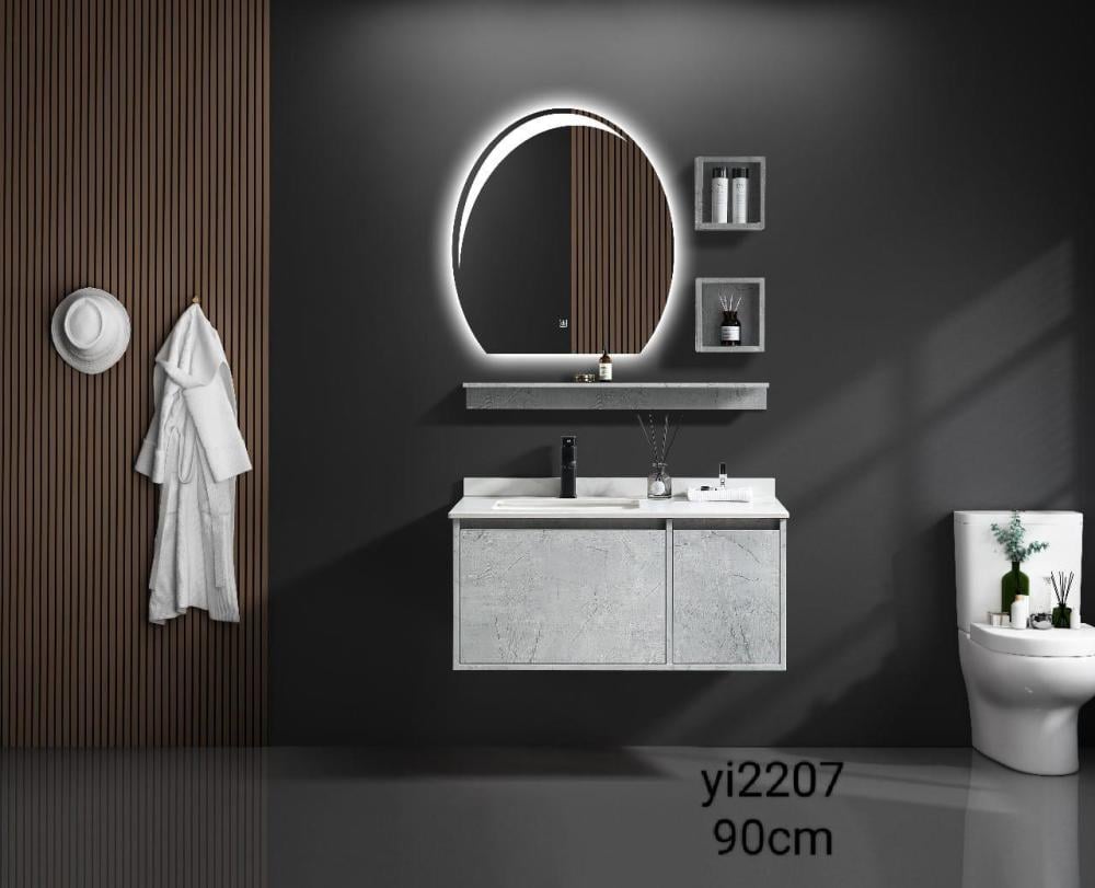 مغسلة بدولاب ومرايا أبيض 90 سم