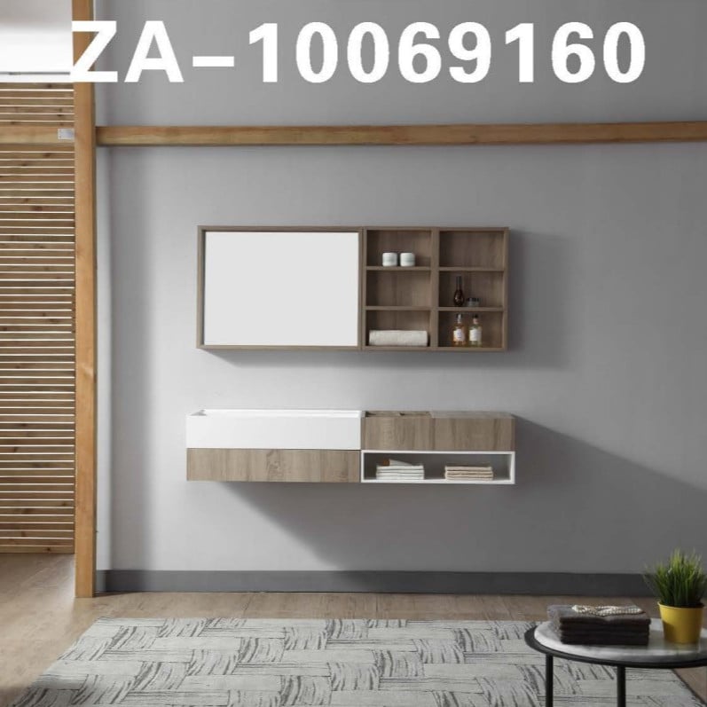 مغسلة رخام كاملة مع دولاب مقاس 150 سم مع مرايا ليد 10069160