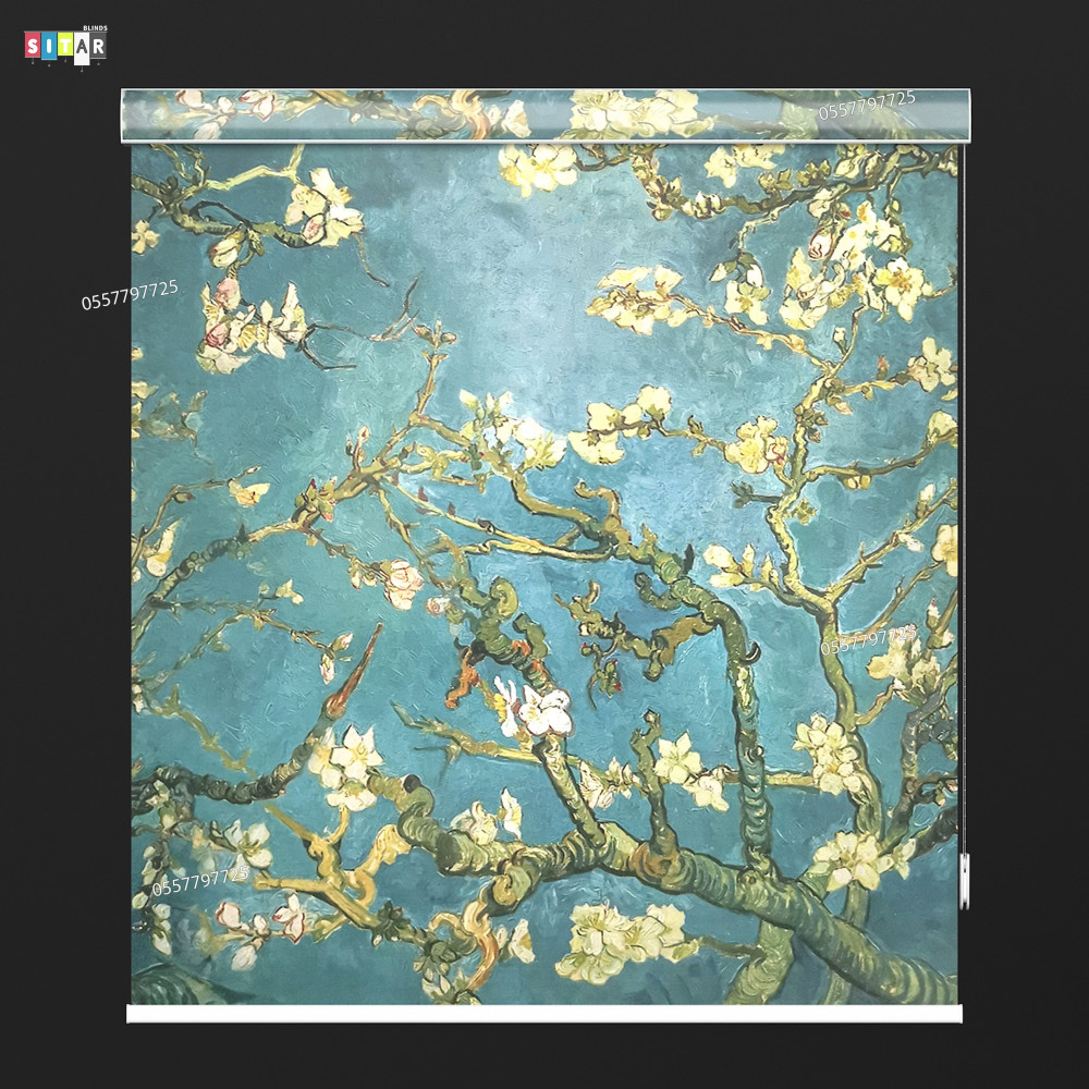 ستائر رول عازل للضواء والحرارة 3D بستان اللوز