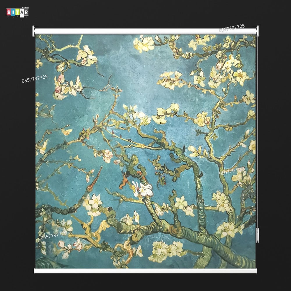 ستائر رول عازل للضواء والحرارة 3D بستان اللوز