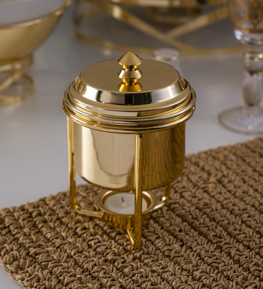 سخان طعام فوبي الفردي من سوليتير, حجم صغير, لون ذهبي, القطر 11 سم